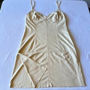 Max Studio soft faux suede mini dress with overlapping side slits